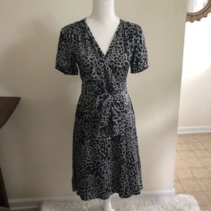 Banana Republic Leopard Wrap Silkblend Dress
